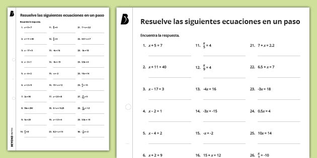 Guía de trabajo de álgebra - Ecuaciones - Twinkl Colombia gu-a-de-trabajo-de-lgebra-ecuaciones-twinkl-colombia