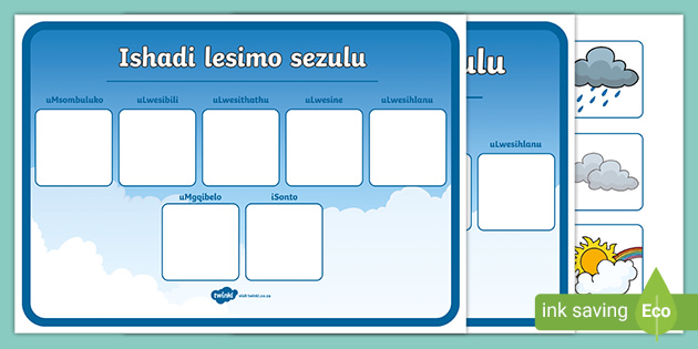 free weather chart zuluenglish teacher made