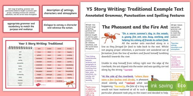 Y5 Story Writing: Traditional Model/Example Text