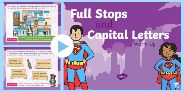 Year 1 Full Stops And Capital Letters Warm Up PowerPoint