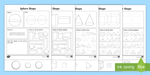 shapes worksheet pack