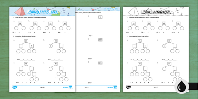 Prime Factor Worksheets Prime Factorization Worksheet 01 350 – Tim's