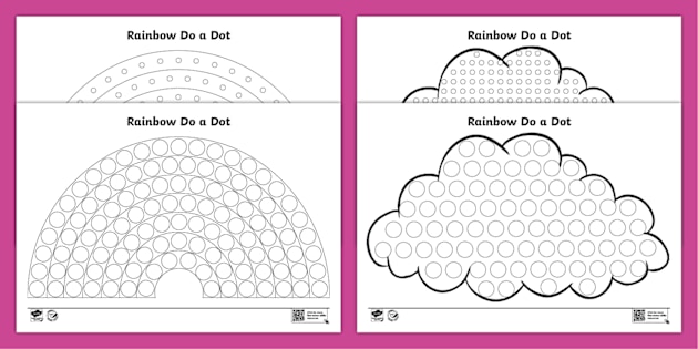 Bingo Marker And Coloring Pages Do A Dot Rainbow Printable Rainbow