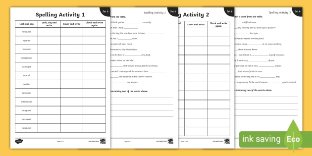Spelling Practice for Progression Step 3 - Set 6