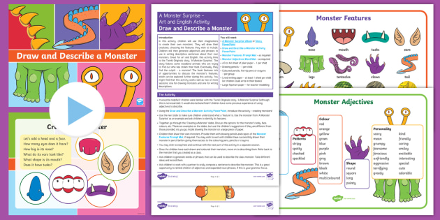 ESL Description Game  Draw A Monster 
