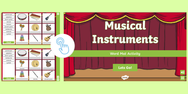 Musical Instruments Interactive Word Mat Activity