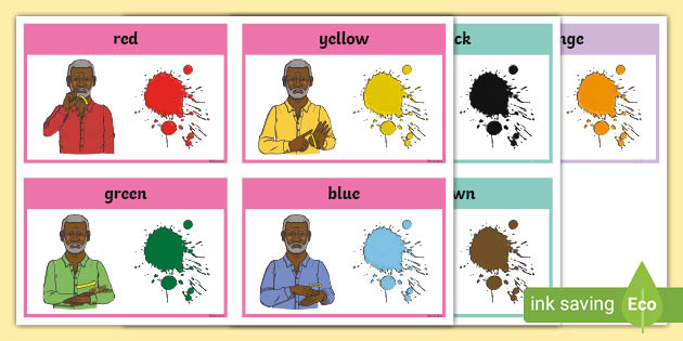 BSL Colour Signs Flashcards (teacher made)