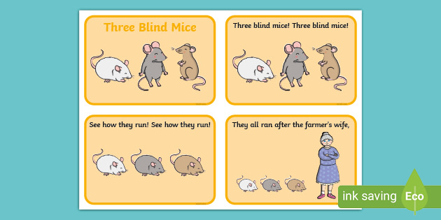 Nursery Rhyme Bag SUPPLIED EMPTY 3 Three Blind Mice Teaching Resource Sack 