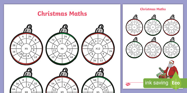 Christmas Math Worksheet (teacher made)