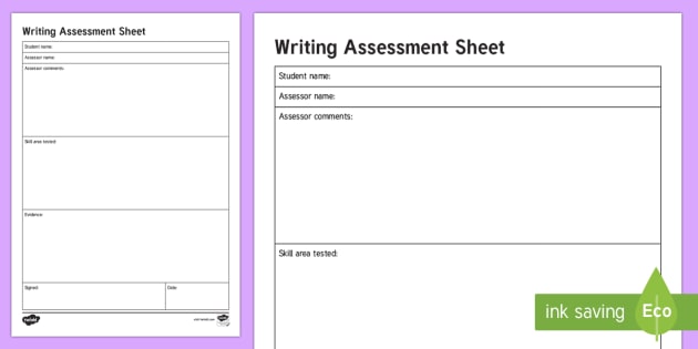 Writing Assessment Tracker Teacher Made