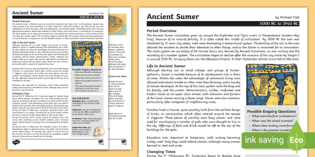 Ancient Sumer and Mesopotamia Activities - Twinkl Homework Help