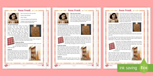 Anne Frank Differentiated Fact File