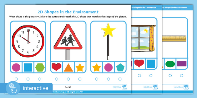 👉 Interactive PDF: 2D Shapes in the Environment - Twinkl