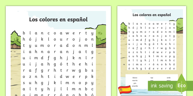 Spanish Colours Word Search Language Twinkl