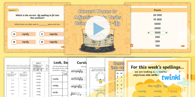 Planit Spelling Year 5 Term 2b W5 Convert Nouns Or Adjectives Into Verbs