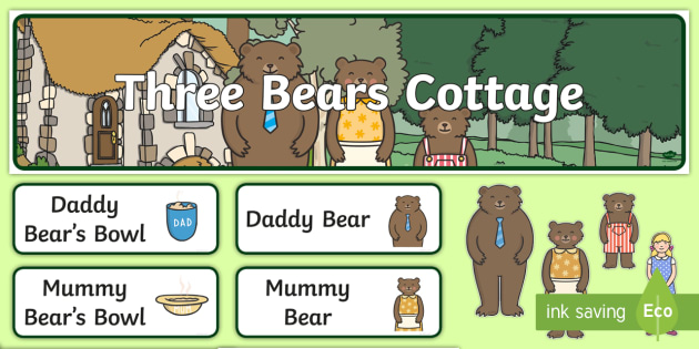 Three Bears Cottage Role Play Pack Three Bears Cottage Role Play