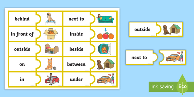 preposition jigsaw matching activity teacher made