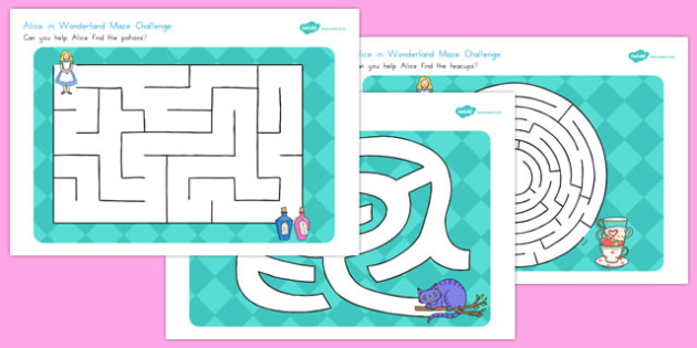 Alice in Wonderland Maze Worksheet / Worksheets