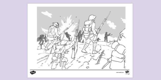 FREE! - Battle of the Somme Colouring | Colouring Sheets