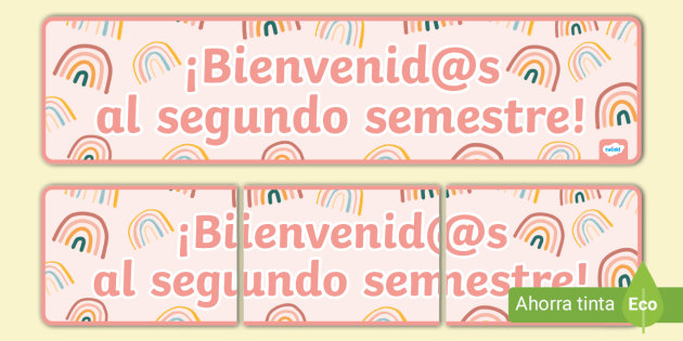 Póster: Bienvenid@ al segundo semestre (estrellas) - Twinkl