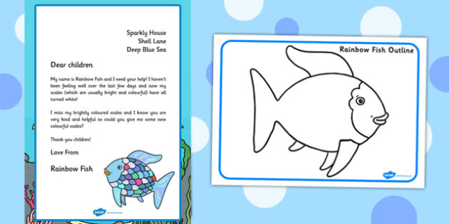 Rainbow Fish Printable Template from images.twinkl.co.uk