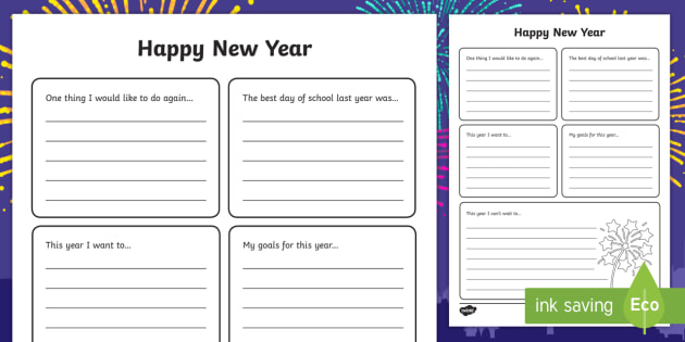 FREE! - Happy New Year Worksheet / Worksheet (teacher made)