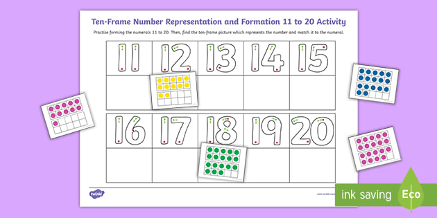 Ten Frame Number Representation And Formation 11 To Activity