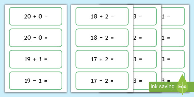 Addition Subtraction Flashcards