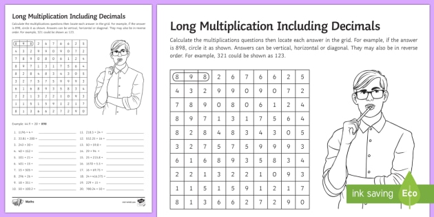 number grid long multiplication teacher made