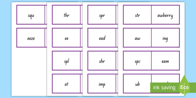 triple consonant blends matching activity cards