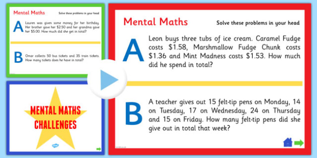 mental maths challenge powerpoint teacher made