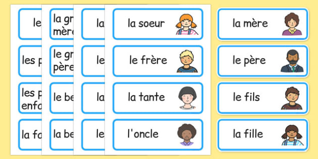 Ma Famille Word Cards French Teacher Made