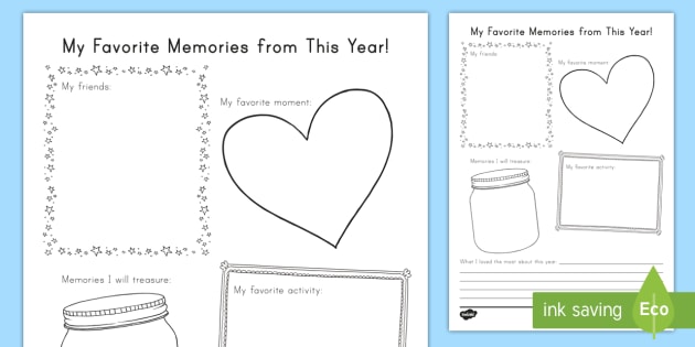 End of the Year Writing Worksheet / Activity Sheet - End of