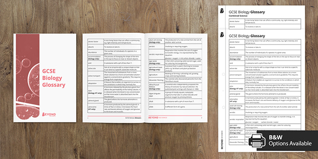 GCSE BIOLOGY TERMS visual data 4