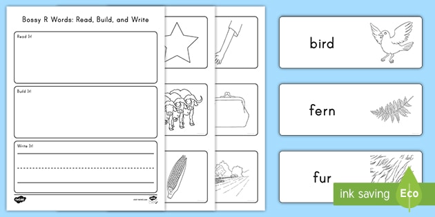 Bossy R Words: Read, Build, and Write Activity