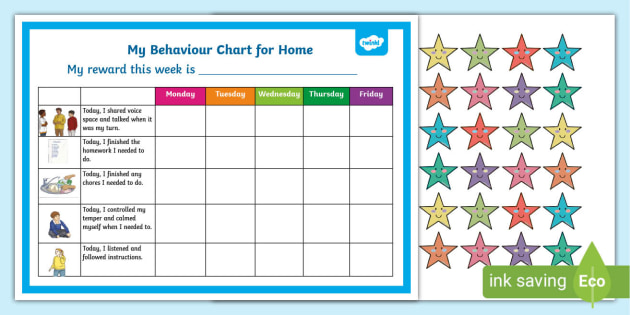 Adhd Behavior Chart For Home