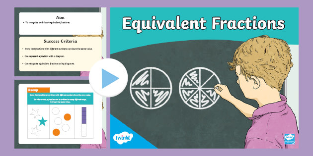 Year 3 Equivalent Fractions PowerPoint with Worksheets - australia