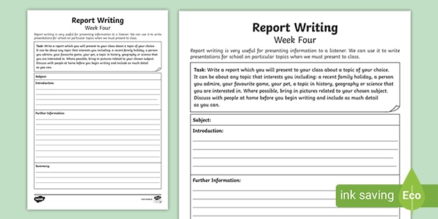 homework write a report