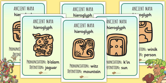 Ancient Maya Hieroglyphs Display Posters - Maya, Mayans, Poster