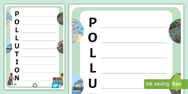 Pollution Acrostic Poem Template (teacher made)