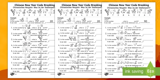 chinese new year crack the code worksheet worksheet english german