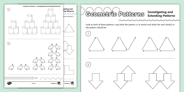 Numeric and Geometric Patterns Grade 7 Worksheets - Twinkl