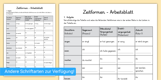 Deutsch als Fremdsprache: Arbeitsblätter mit Lösungen: PDF