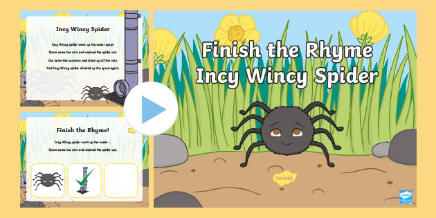 Incy Wincy Spider – Nursery Rhyme - Lyrics and Printables - Flashcards