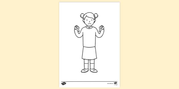 FREE! - child with thumbs down colouring sheet | Colouring Sheet