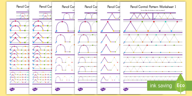 Pencil Control Pattern Worksheet / Worksheets - pencil control, fine motor