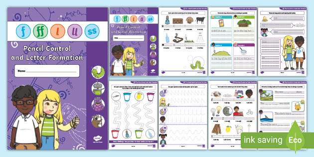 F Ff L Ll Ss Pencil Control And Letter Formation Activity Booklet