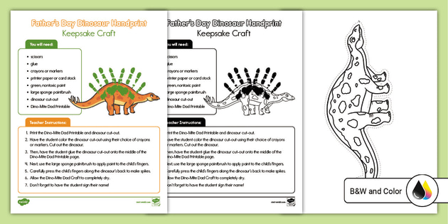 Handprint Art / Dad You Are Totally Roarsome / Kids Handprint