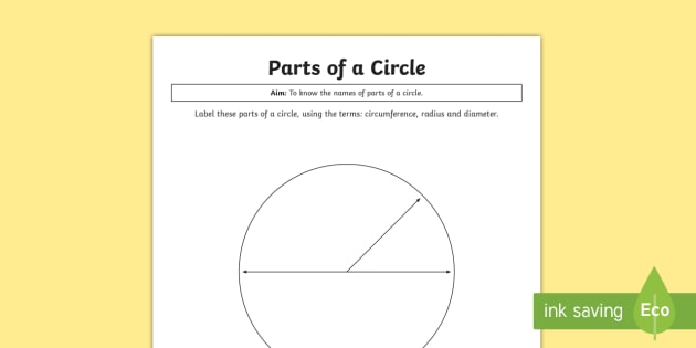 Parts of a Circle Worksheet - Teacher-made Primary Resource
