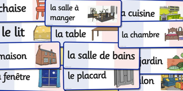 French Parts Of House Words Flashcards - French House, Flashcard